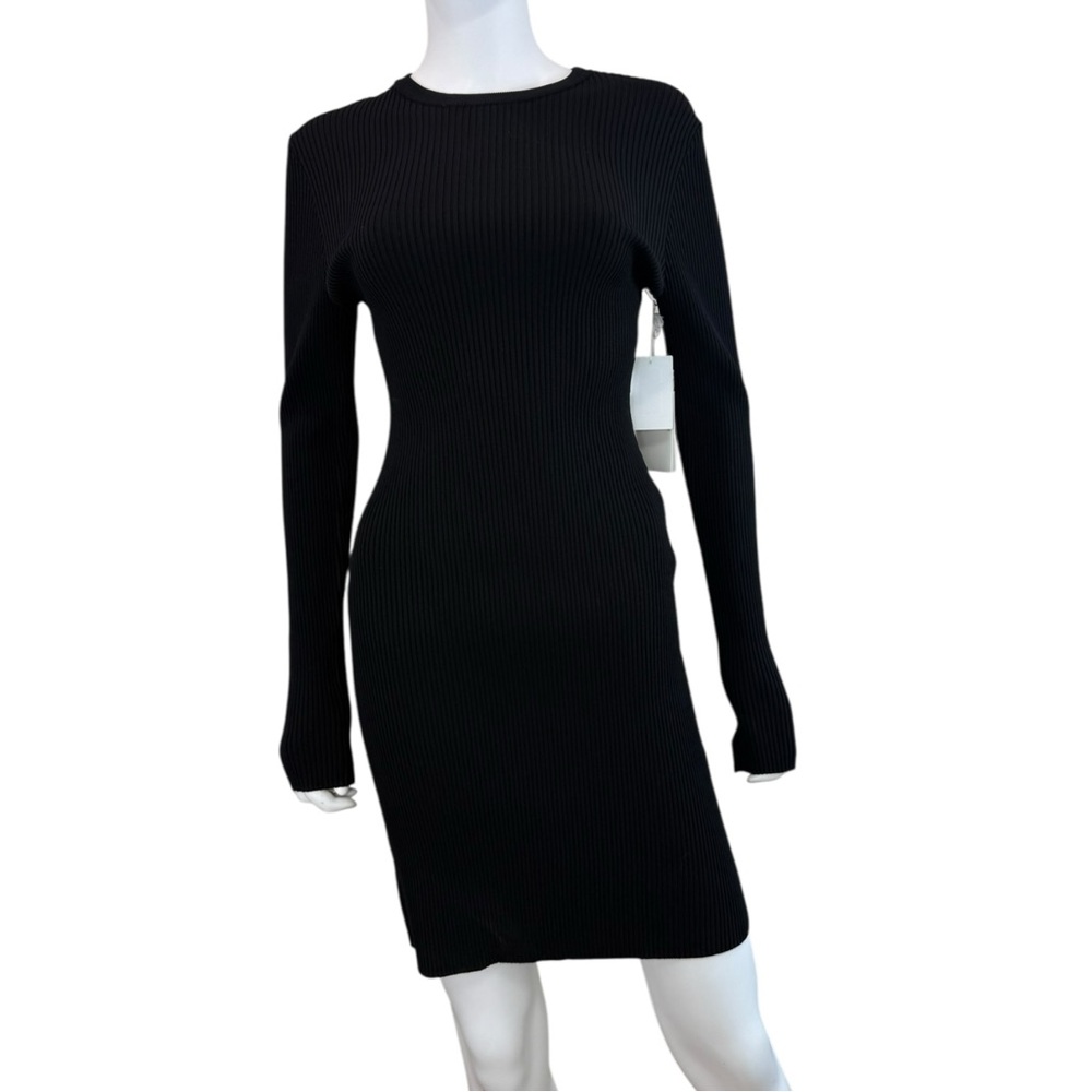 GOOD AMERICAN NWT Black Sweater Knit Dress Size L G0722